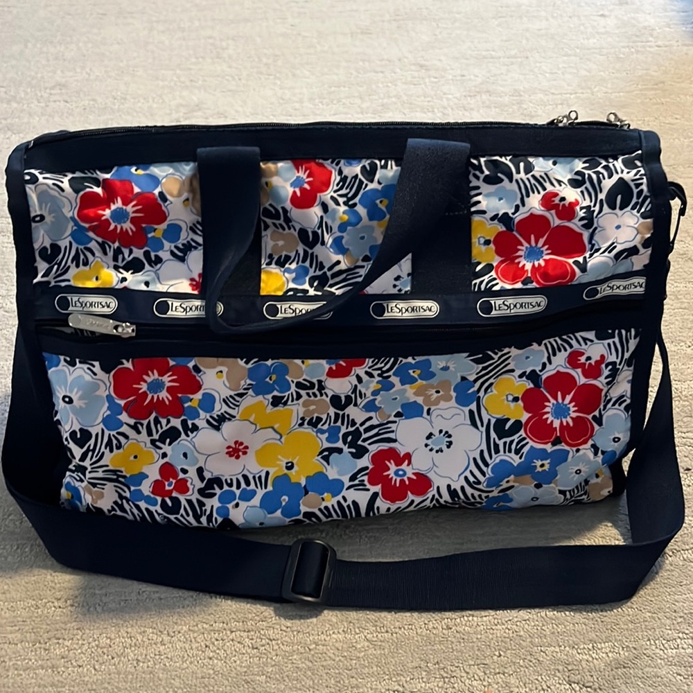 LeSportsac floral weekend duffle & cosmetic bag